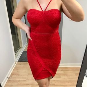 True Red Spicy Lace Dress